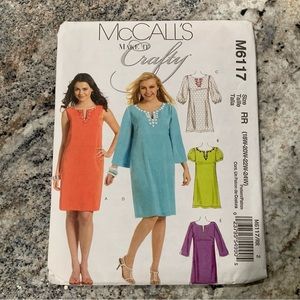 McCall's Patterns M6117 Misses Women's Dresses, Size 18W-20W-22-24W NEW in pkg